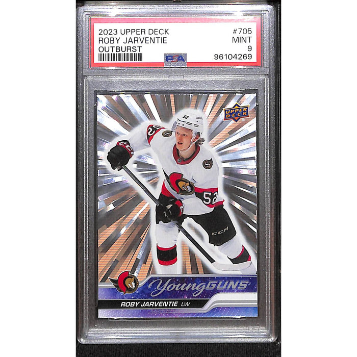 2023 Upper Deck Young Guns Outburst #705 Roby Jarventie PSA 9 MINT