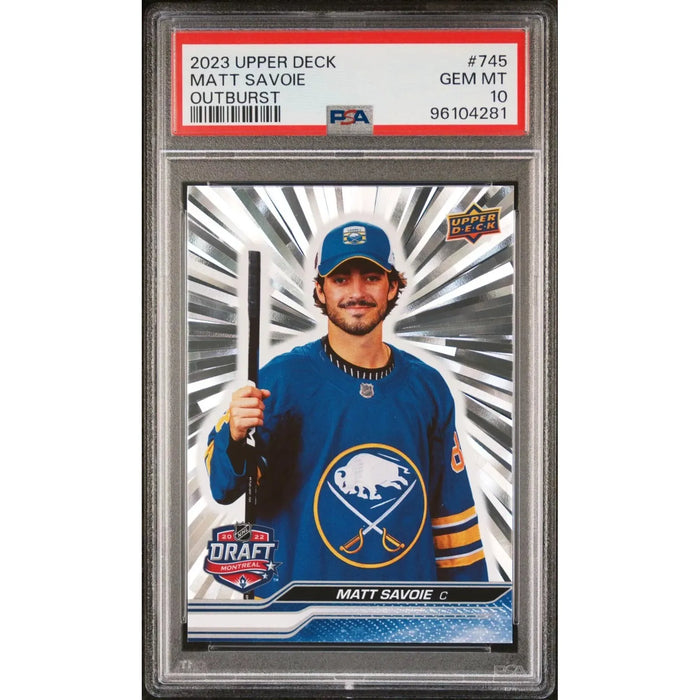 2023 Upper Deck Outburst #745 Matt Savoie PSA 10 GEM MT