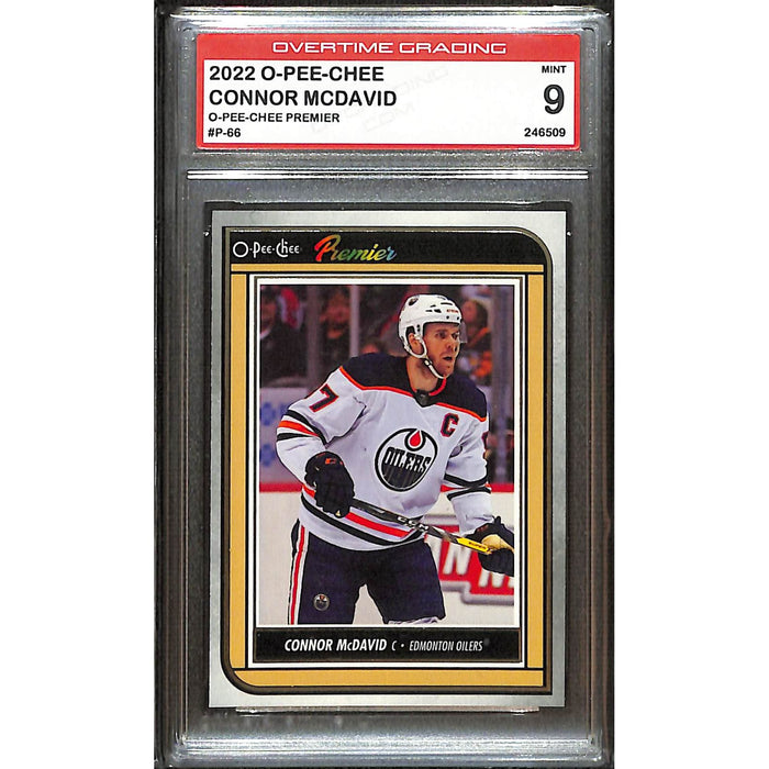 2022-23 O-Pee-Chee Premier #P-66 Connor McDavid Overtime Grading 9 Mint