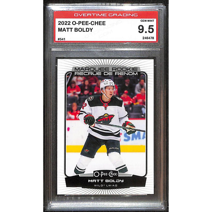 2022-23 O-Pee-Chee Marquee Rookie #541 Matt Boldy Overtime Grading 9.5 Gem Mint