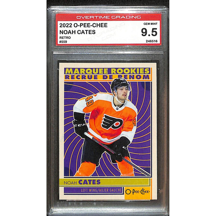 2022-23 O-Pee-Chee Retro Marquee Rookies #559 Noah Cates Overtime Grading 9.5 Gem Mint