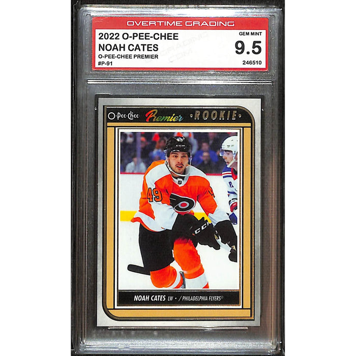 2022-23 O-Pee-Chee Premier Rookie #P-91 Noah Cates Overtime Grading 9.5 Gem Mint