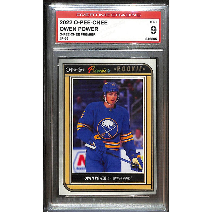 2022-23 O-Pee-Chee Premier Rookie #P-86 Owen Power Overtime Grading 9 Mint