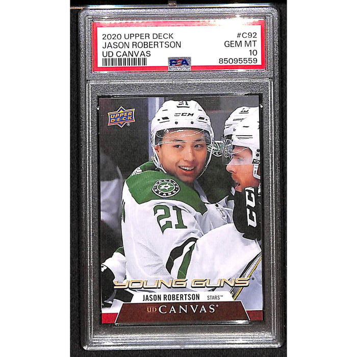 2020-21 Upper Deck Series 1 Young Guns Canvas #C92 Jason Robertson PSA 10