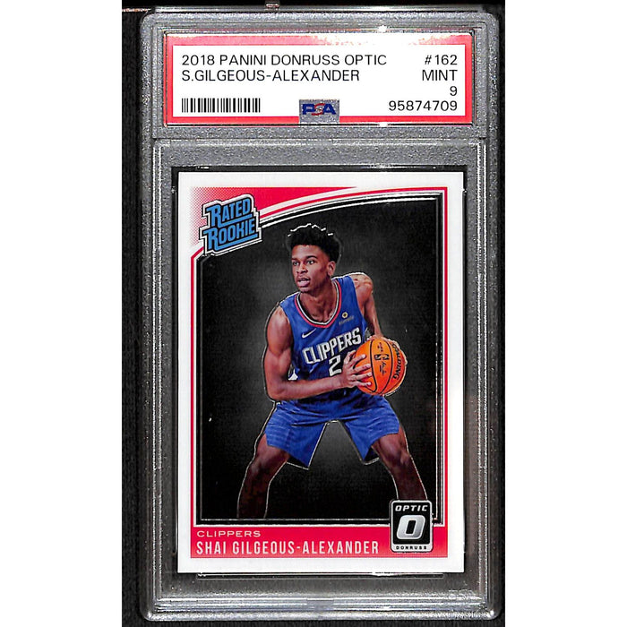 2018-19 Panini Donruss Optic Rated Rookie Base #162 Shai Gilgeous-Alexander PSA 9