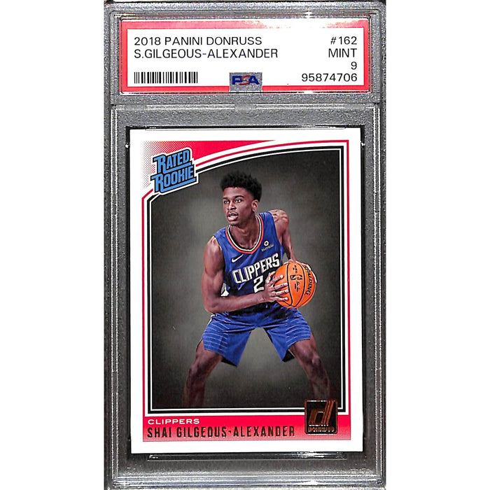 2018-19 Panini Donruss Rated Rookie Base #162 Shai Gilgeous-Alexander PSA 9