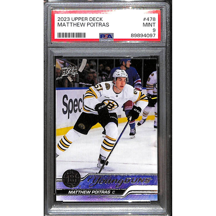 2023-24 Upper Deck Series 2 Young Guns #476 Matthew Poitras PSA 9 Mint