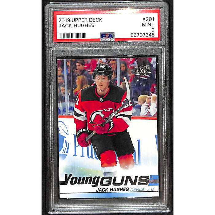 2019-20 Upper Deck Series 1 Young Guns #201 Jack Hughes PSA 9 MINT