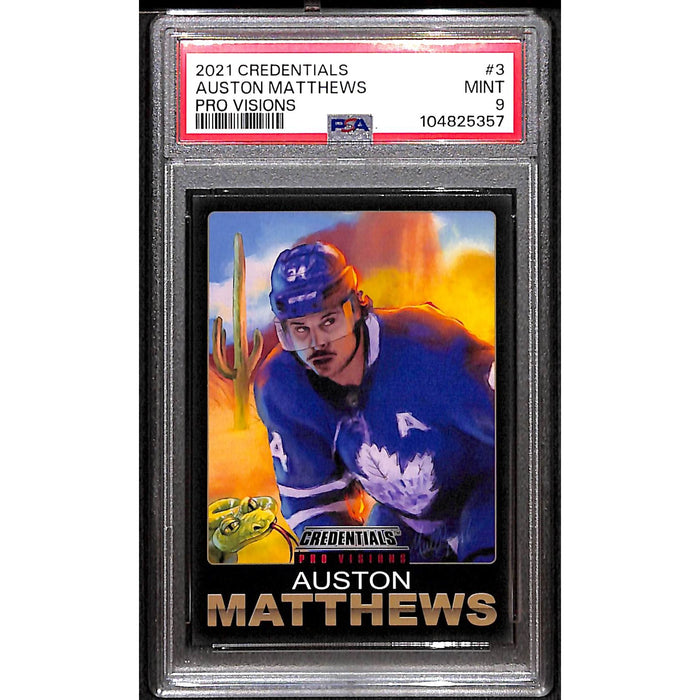 2021-22 Upper Deck Credentials Pro Visions #3 Auston Matthews PSA 9