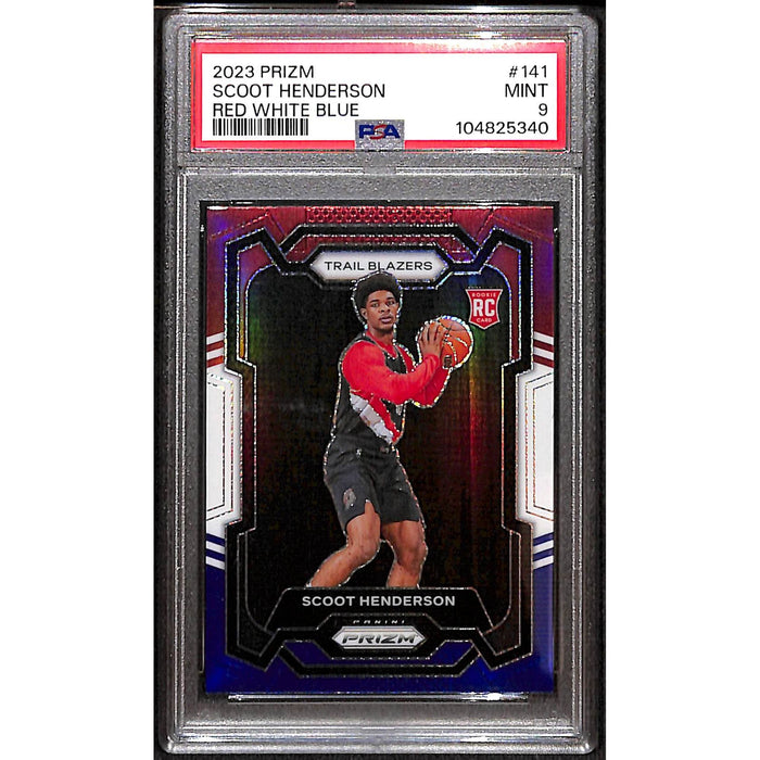 2023-24 Panini Prizm Basketball Red White Blue Rookie #141 Scoot Henderson PSA 9 MINT