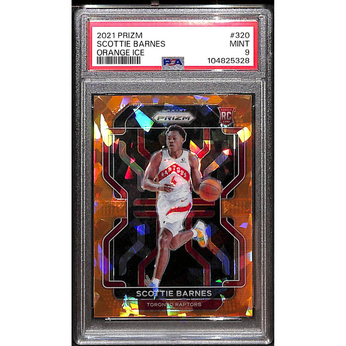 2021-22 Panini Prizm Basketball Orange Ice Rookie #320 Scottie Barnes PSA 9