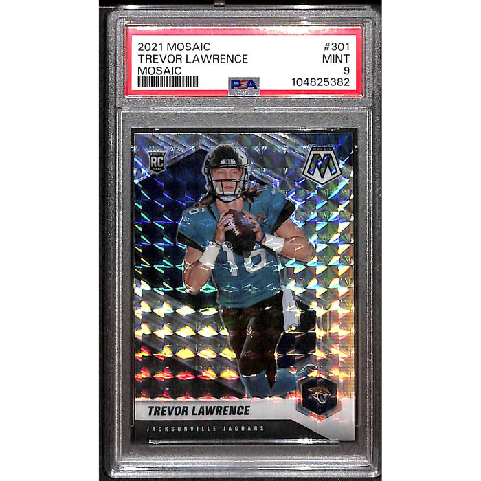 2021 Panini Mosaic Football Rookie Mosaic #301 Trevor Lawrence PSA 9