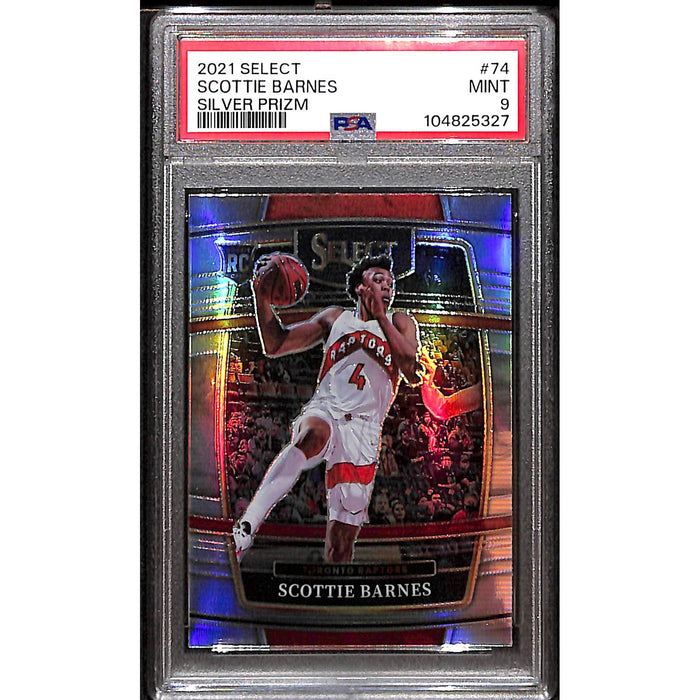 2021-22 Panini Select Basketball Silver Prizm Rookie #74 Scottie Barnes PSA 9