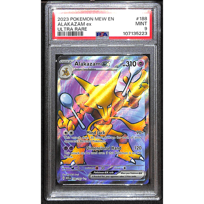 2023 Pokémon 151 English Ultra Rare #188/165 Alakazam ex PSA 9 MINT