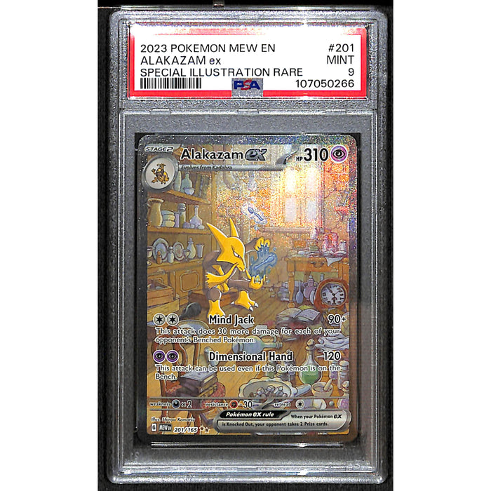 2023 Pokémon 151 English Special Illustration Rare #201/165 Alakazam ex PSA 9 MINT