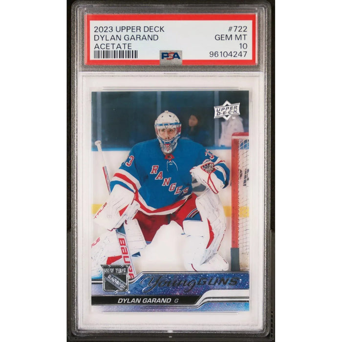 2023 Upper Deck Young Guns Acetate #722 Dylan Garand PSA 10 GEM MT
