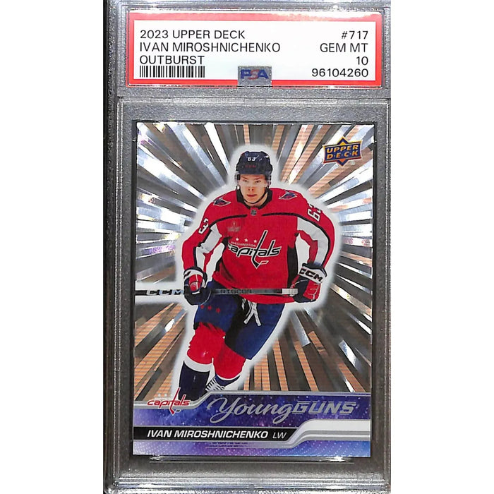 2023 Upper Deck Young Guns Outburst #717 Ivan Miroshnichenko PSA 10 GEM MT