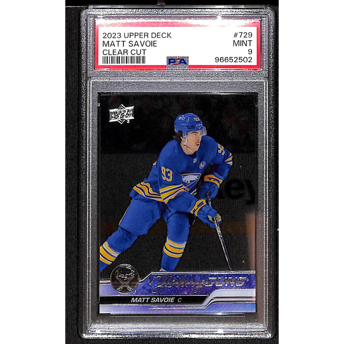 2023 Upper Deck Young Guns Clear Cut #729 Matt Savoie PSA 9 MINT