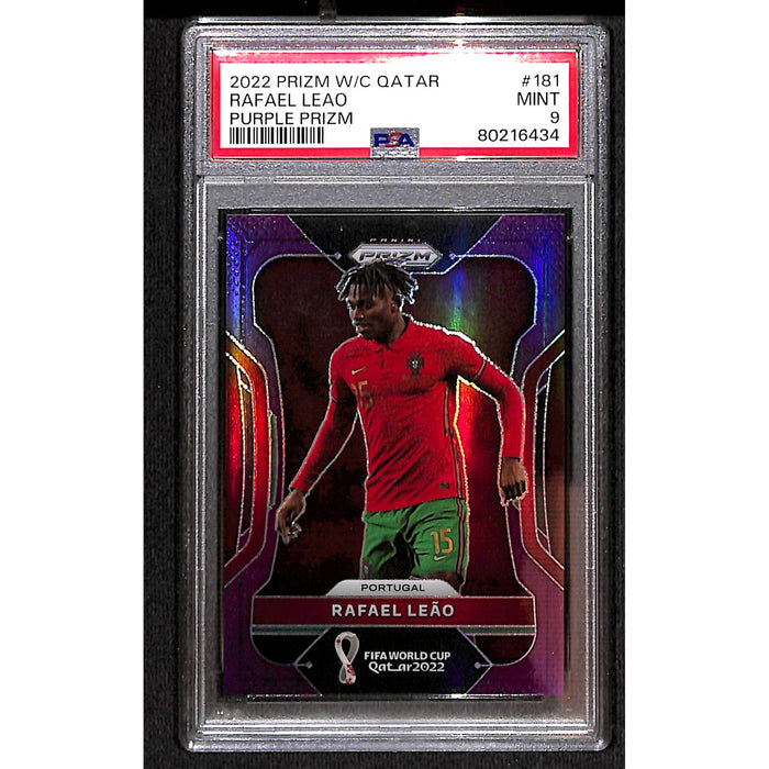 2022 Panini Prizm W/C Qatar Purple Prizm #181 Rafael Leao PSA 9 MINT