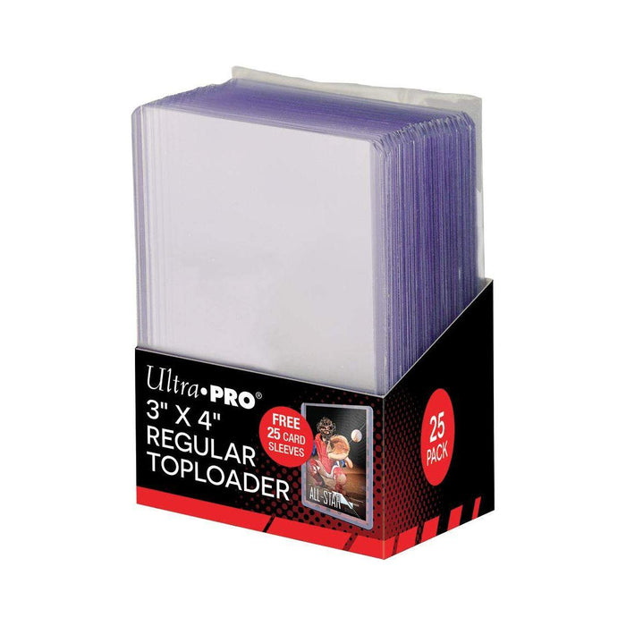 Ultra Pro 3"x4" Regular Toploader 25 Pack With Sleeves