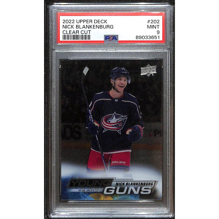 2022-23 Upper Deck Series 1 Young Guns Clear Cut #202 Nick Blankenburg PSA 9