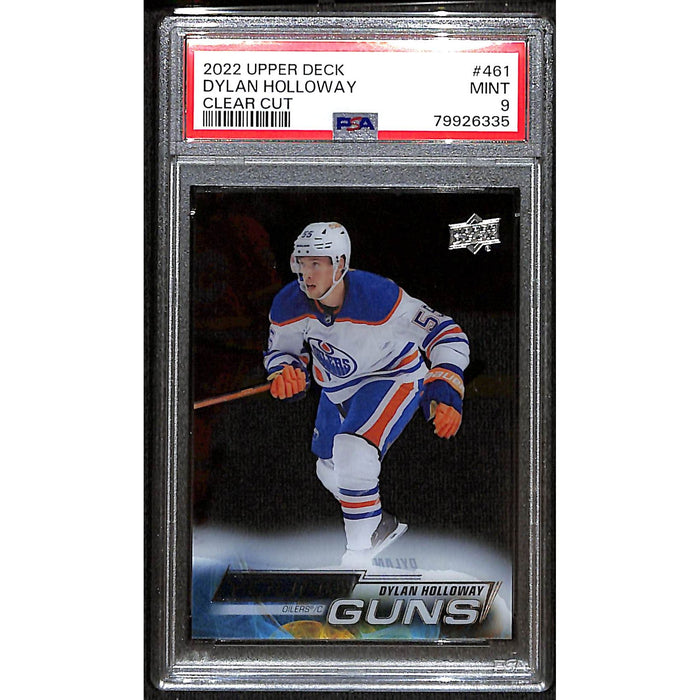 2022-23 Upper Deck Series 2 Young Guns Clear Cut Dylan Holloway PSA 9