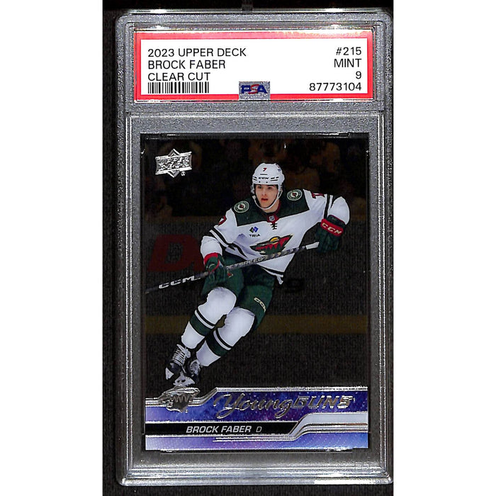 2023-24 Upper Deck Series 1 Young Guns Clear Cut #215 Brock Faber PSA 9