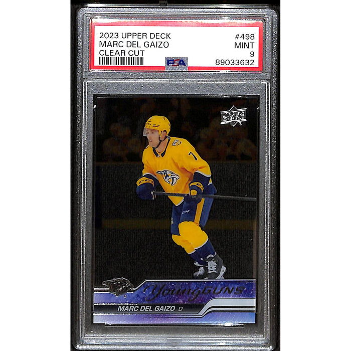 2023-24 Upper Deck Series 2 Young Guns Clear Cut #498 Marc Del Gaizo PSA 9 MINT