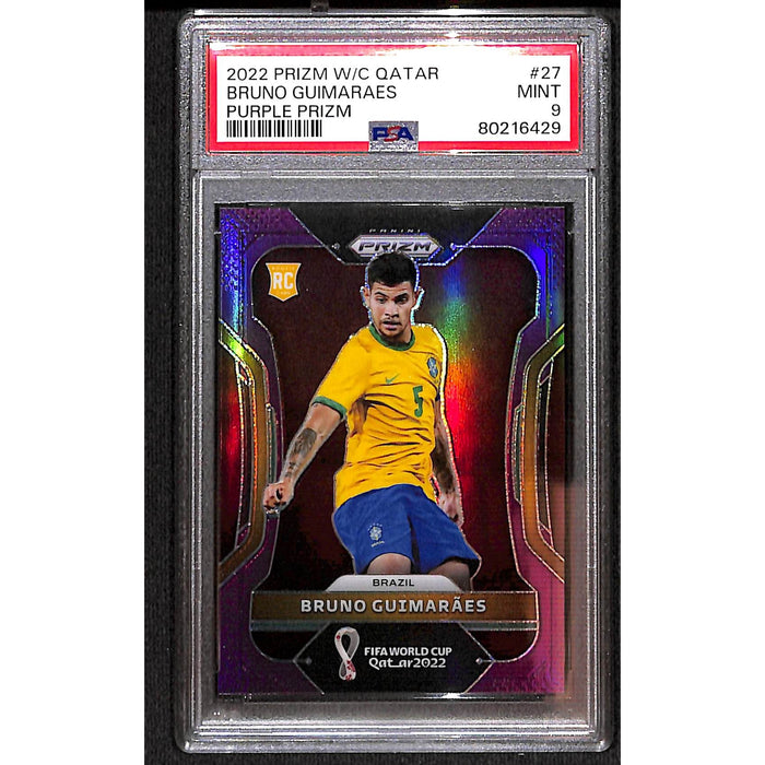 2022 Panini Prizm W/C Qatar Purple Prizm #27 Bruno Guimaraes PSA 9 MINT