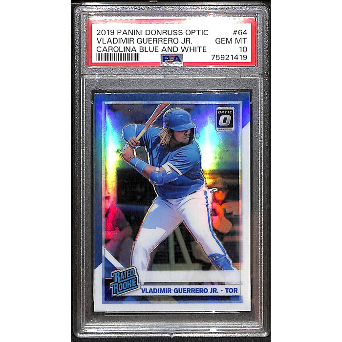 2019 Panini Donruss Optic Carolina Blue and White #64 Vladimir Guerrero Jr PSA 10 GEM MT