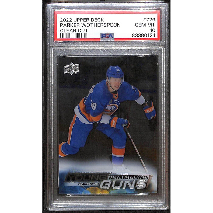 2022-23 Upper Deck Extended Young Guns Clear Cut #726 Parker Wotherspoon PSA 10