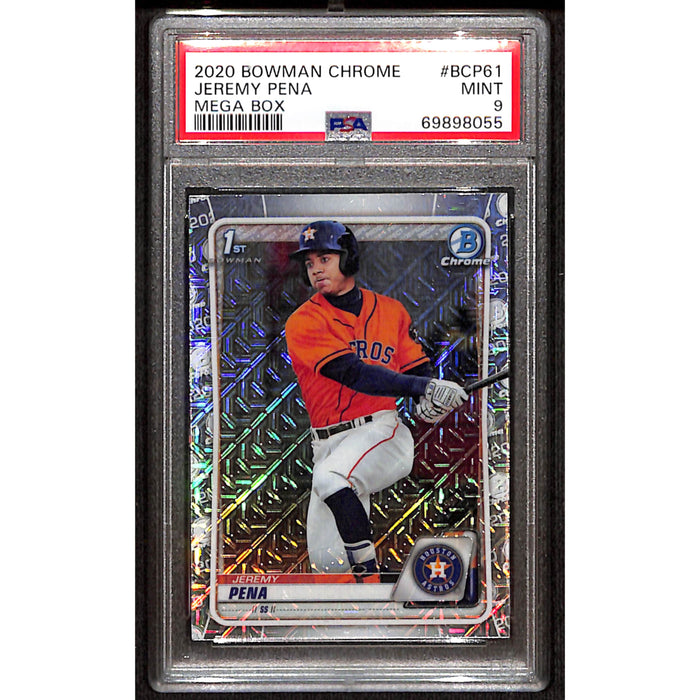 2020 Bowman Chrome Mega Box Mojo 1st Bowman #BCP61 Jeremy Pena PSA 9