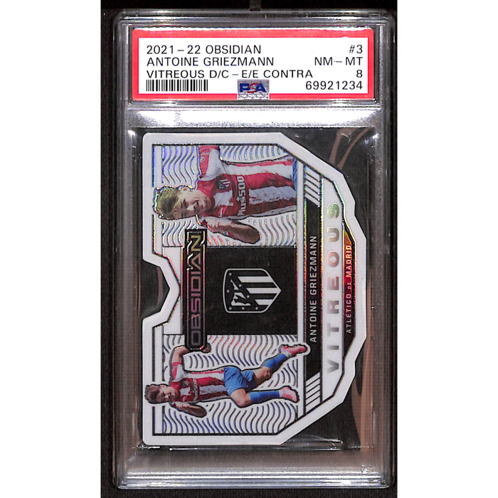 2021-22 Panini Obsidian Vitreous Die Cut #3 Antoine Griezmann /9 PSA 8