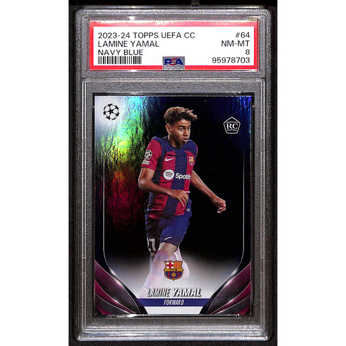 2023-24 Topps CEFA CC Navy Blue Foil Rookie #64 Lamine Yamal /250 PSA 8