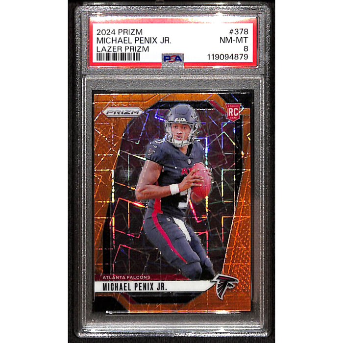2024 Panini Prizm Football Rookie Lazer #378 Michael Penix Jr PSA 8