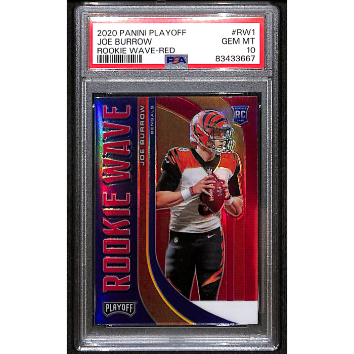 2020 Panini Playoff Rookie Wave Red Joe Burrow PSA 10 GEM MT