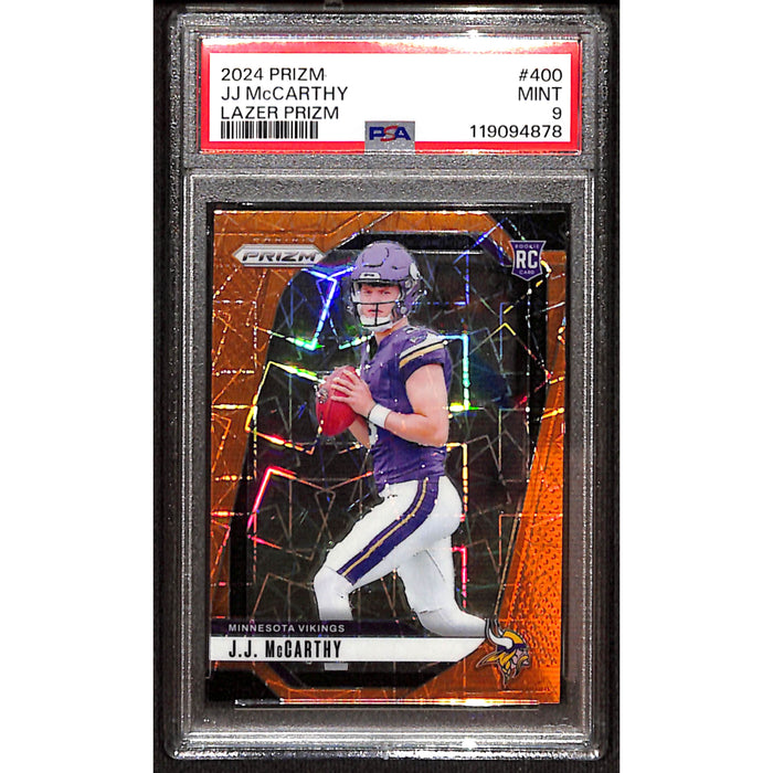 2024 Panini Prizm Football Rookie Lazer #400 JJ McCarthy PSA 9 MINT