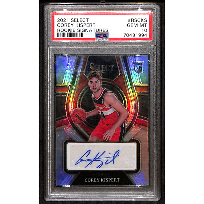 2021-22 Panini Select Basketball Rookie Signatures Corey Kispert PSA 10 GEM MT