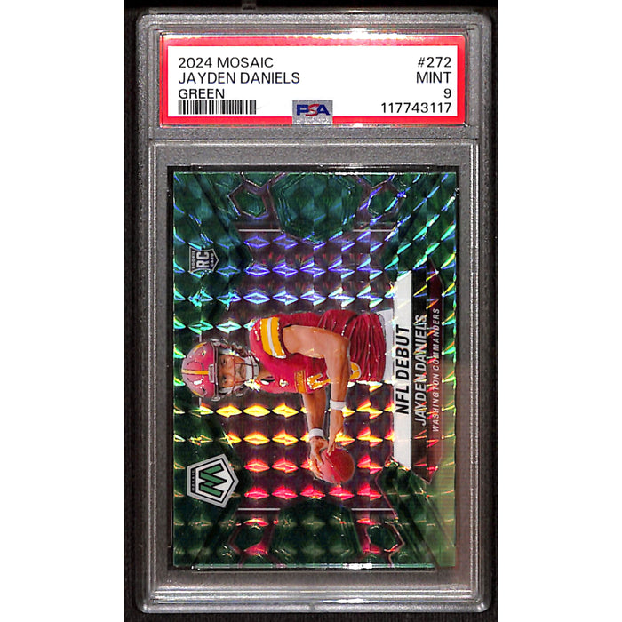 2024 Panini Mosaic Football Green Rookie #272 Jayden Daniels PSA 9 MINT