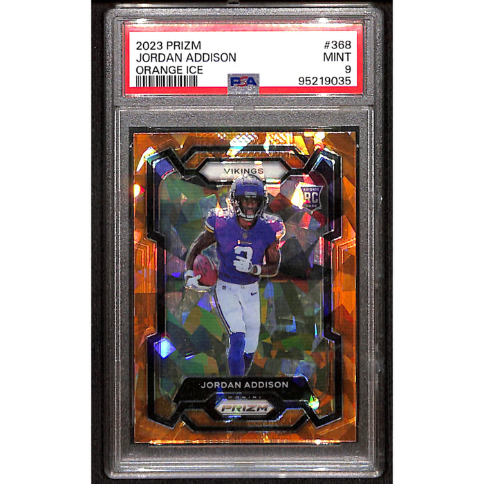 2023 Panini Prizm Football Rookie Orange Ice #368 Jordan Addison PSA 9 MINT
