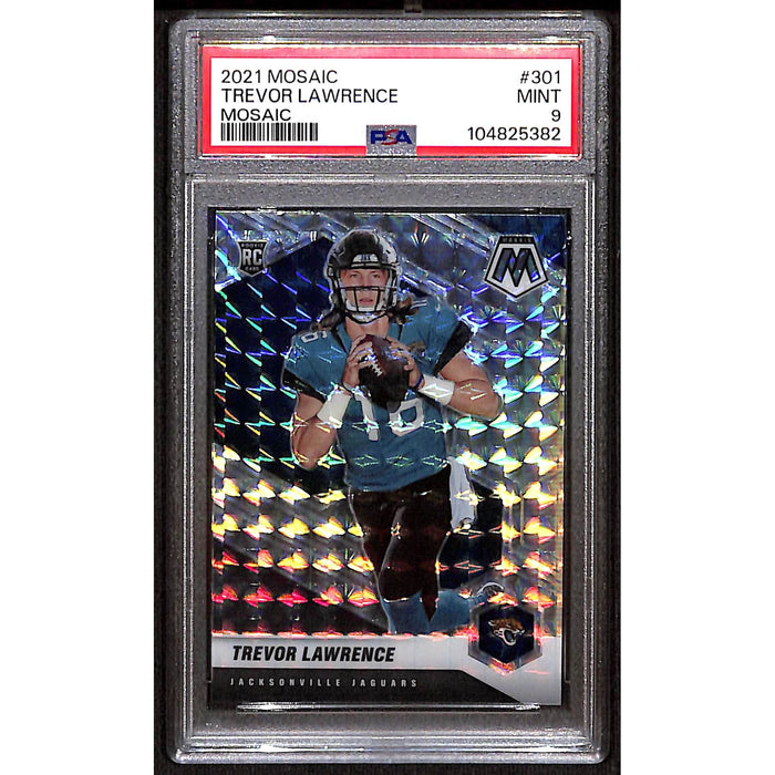 2021 Mosaic Silver Prizm Mosaic Rookie #301 Trevor Lawrence PSA 9