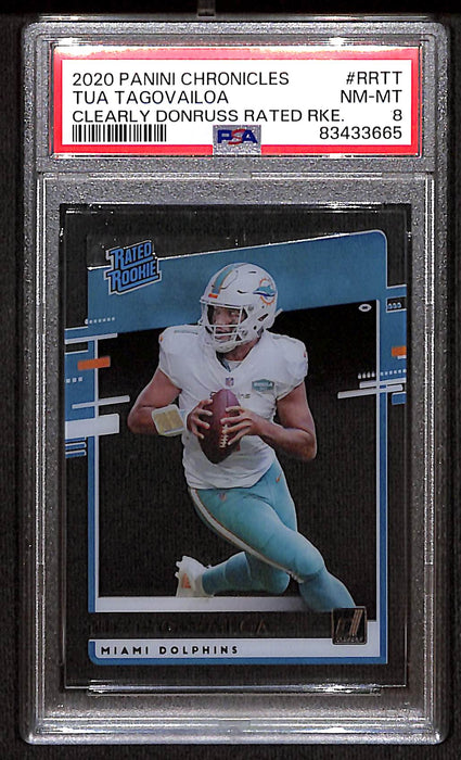 2020 Panini Chronicles Clearly Donruss Rated Rookie #RRTT Tua Tagovailoa PSA 8