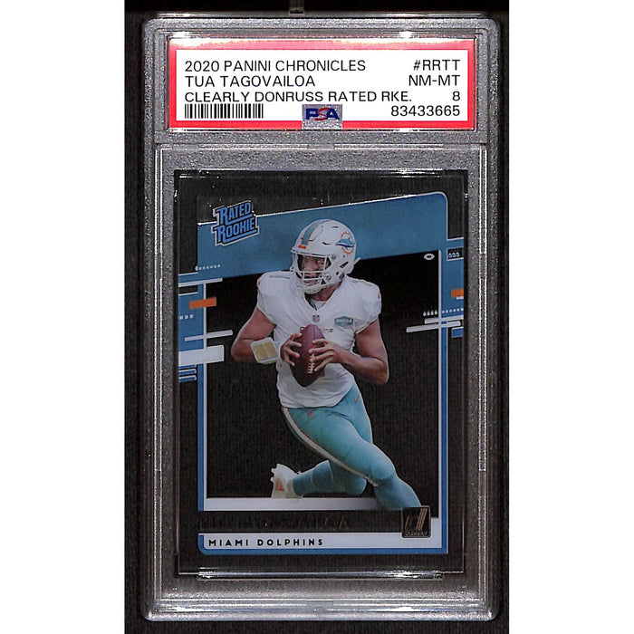 2020 Panini Chronicles Clearly Donruss Rated Rookie #RRTT Tua Tagovailoa PSA 8