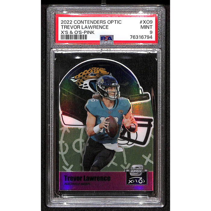 2022 Panini Contenders Optic X's & O's Pink #XO9 Trevor Lawrence PSA 9