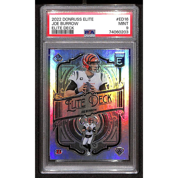 2022 Panini Donruss Elite Elite Deck #ED16 Joe Burrow PSA 9