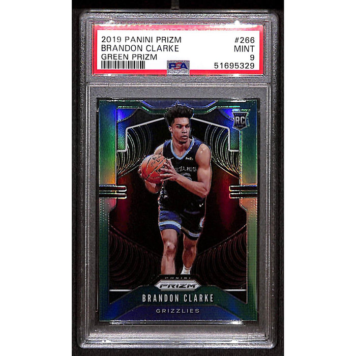 2019 Panini Prizm Green Prizm Rookie #266 Brandon Clarke PSA 9