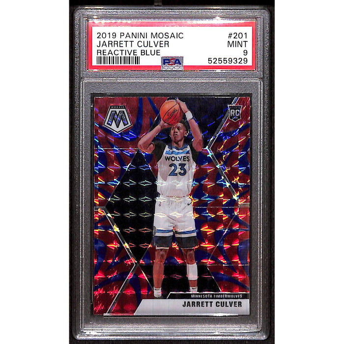 2019 Panini Mosaic Reactive Blue Rookie #201 Jarrett Culver PSA 9