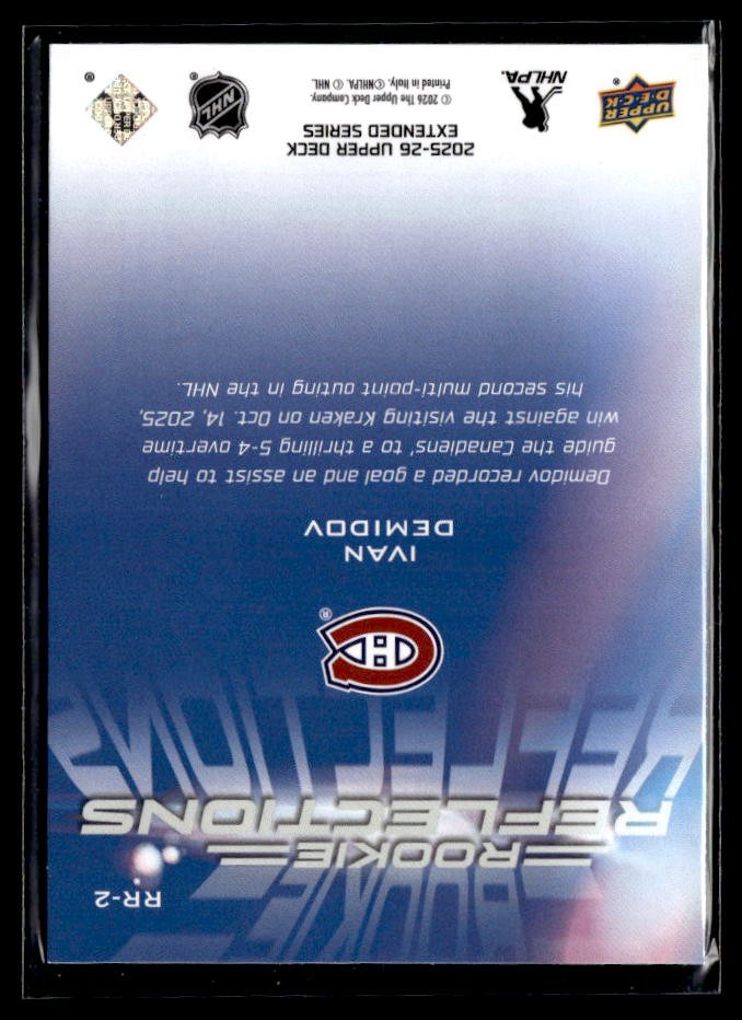 2025-26 Upper Deck Extended Series Hockey Rookie Reflections #RR-2 Ivan Demidov (2)