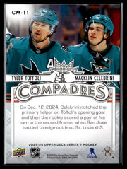 2025-26 Upper Deck Series 1 Compadres #CM-11 Tyler Toffoli / Macklin Celebrini (2)