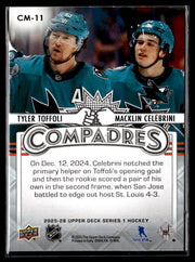 2025-26 Upper Deck Series 1 Compadres #CM-11 Tyler Toffoli / Macklin Celebrini (2)